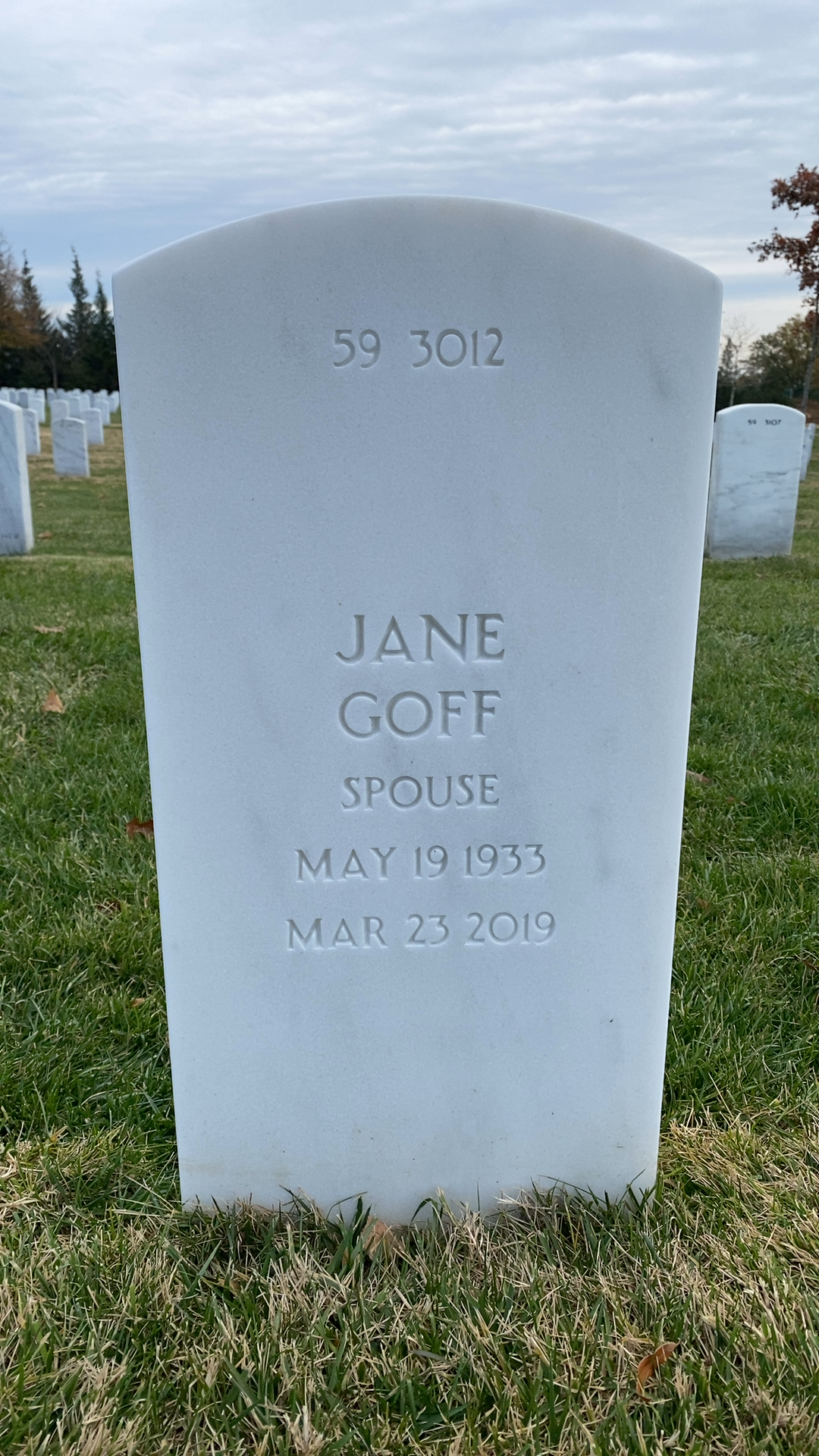 Back of headstone — James Berry