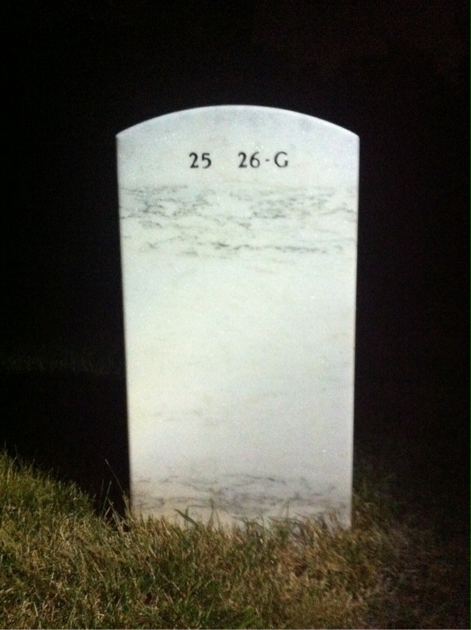 Back of headstone — Luther Avery