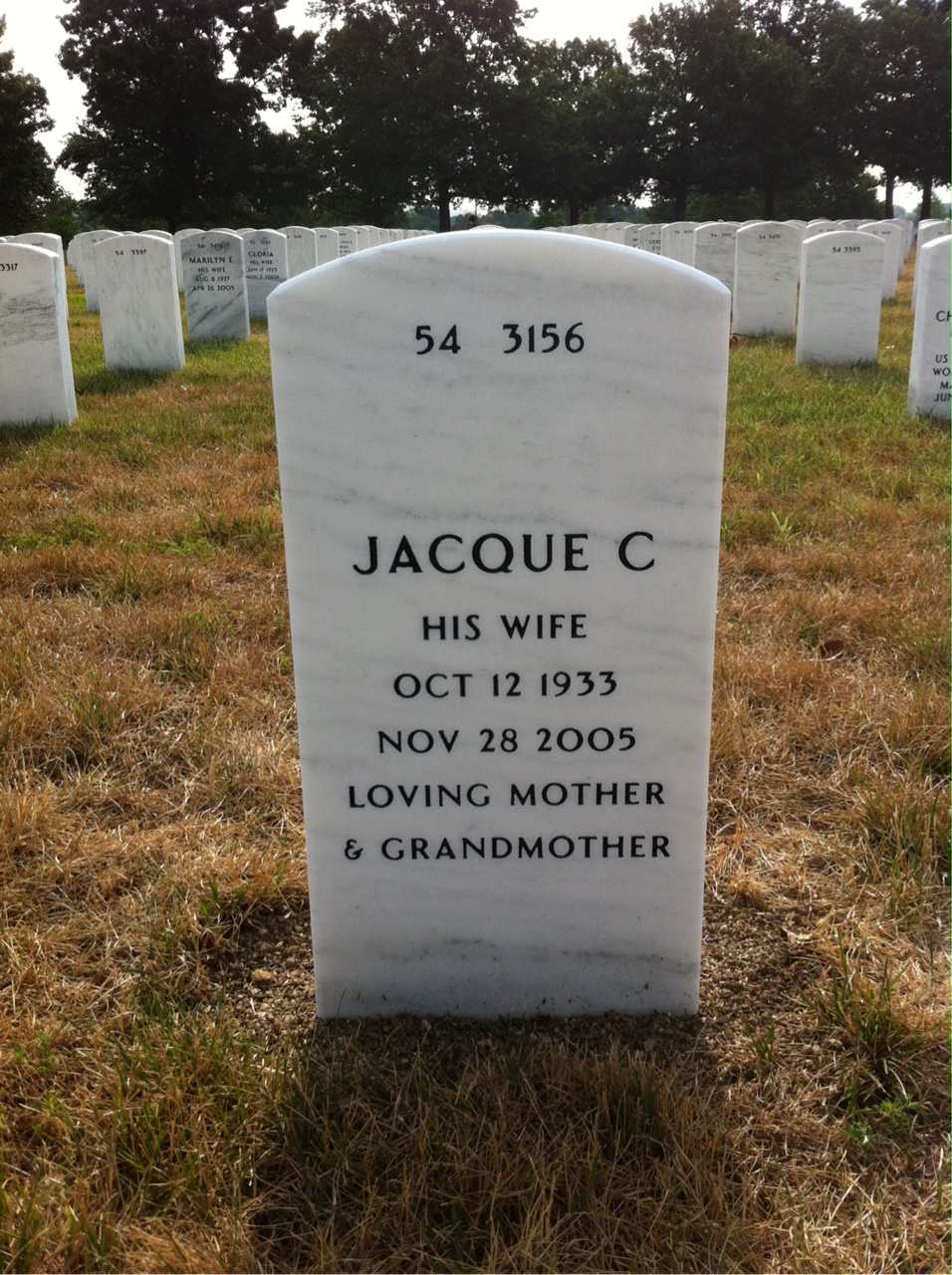 Back of headstone — James Sheldon