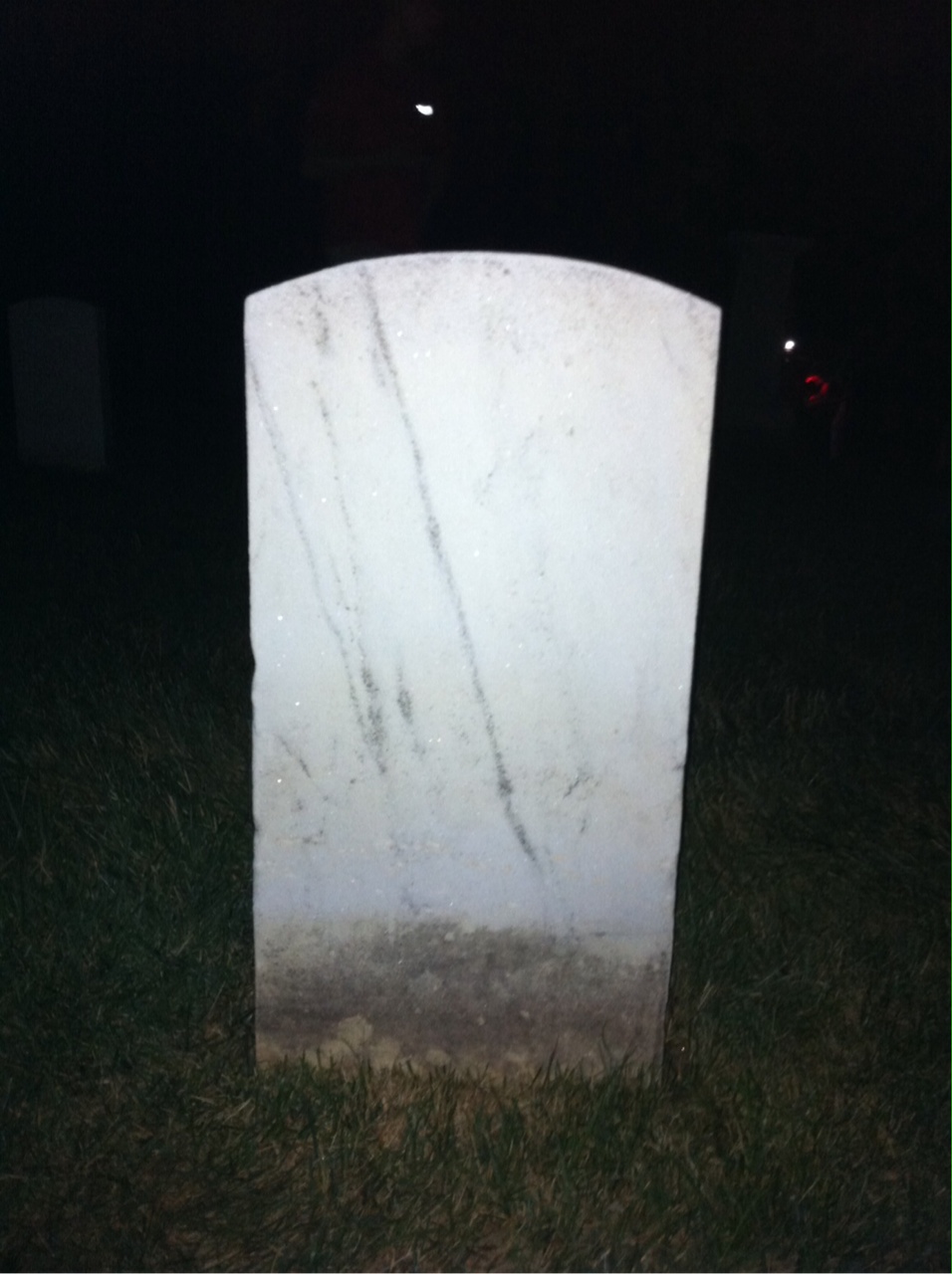 Back of headstone — Mary Baker