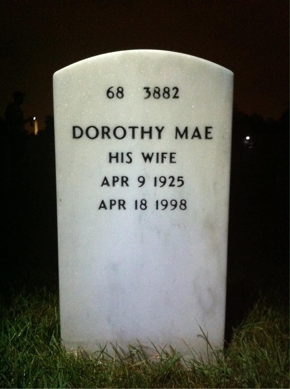 Back of headstone — Gerald Harris