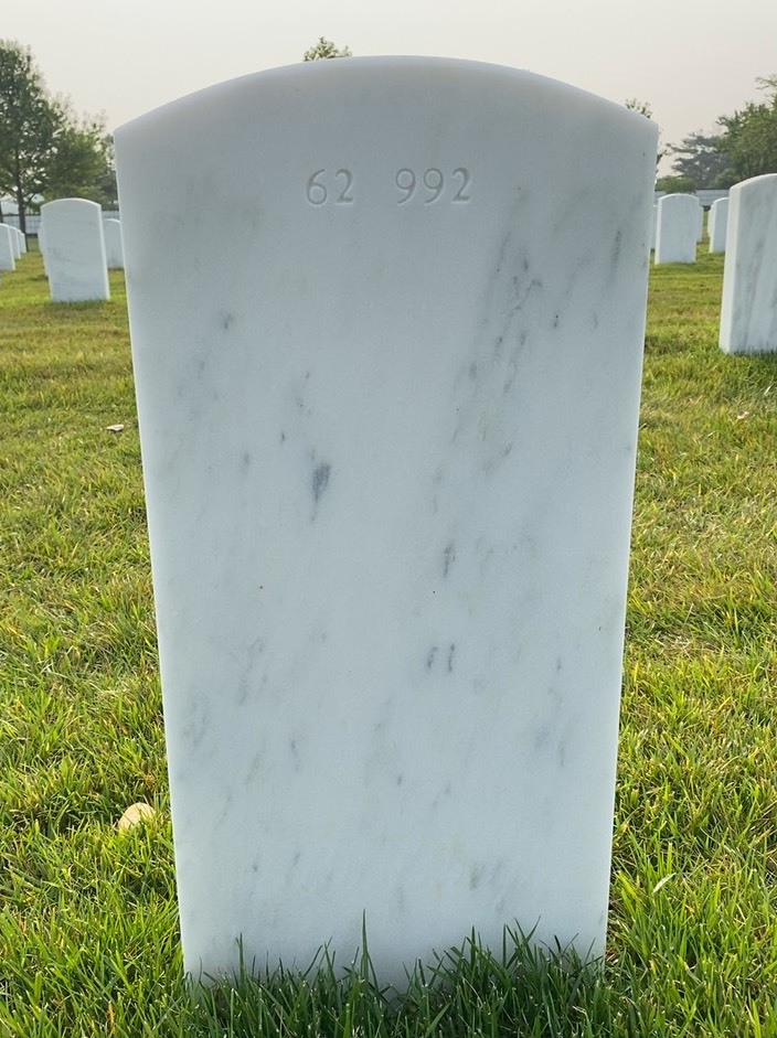 Back of headstone — Bradford Arnold