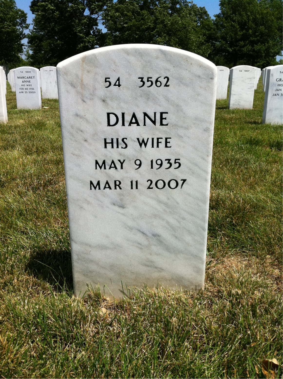 Back of headstone — Emory Wilcox