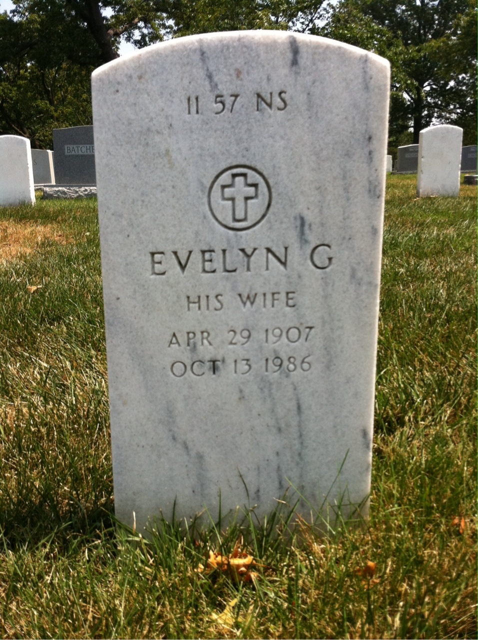 Back of headstone — Evelyn Appleby