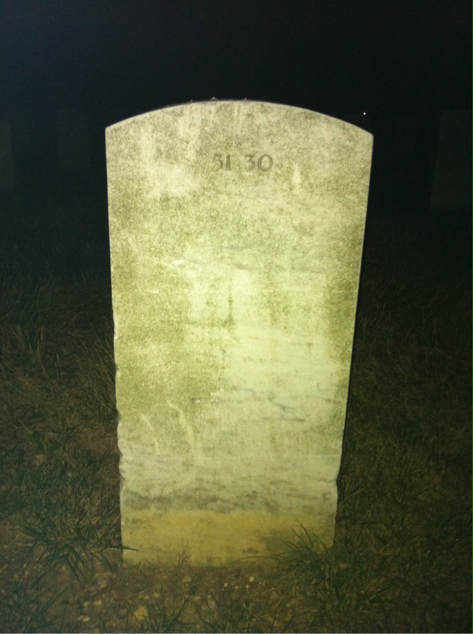 Back of headstone — Garner Cox