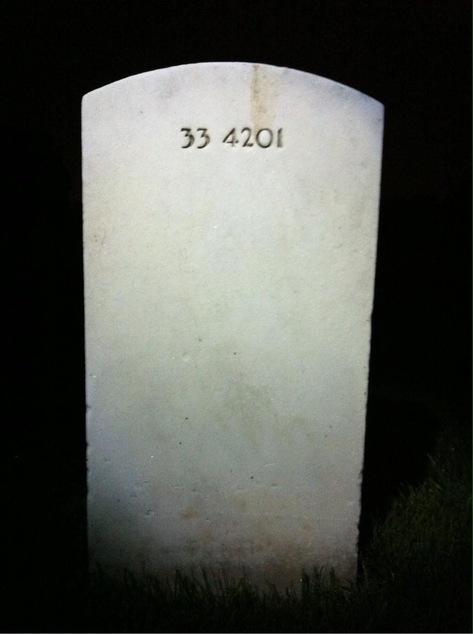 Back of headstone — Nathaniel Brown