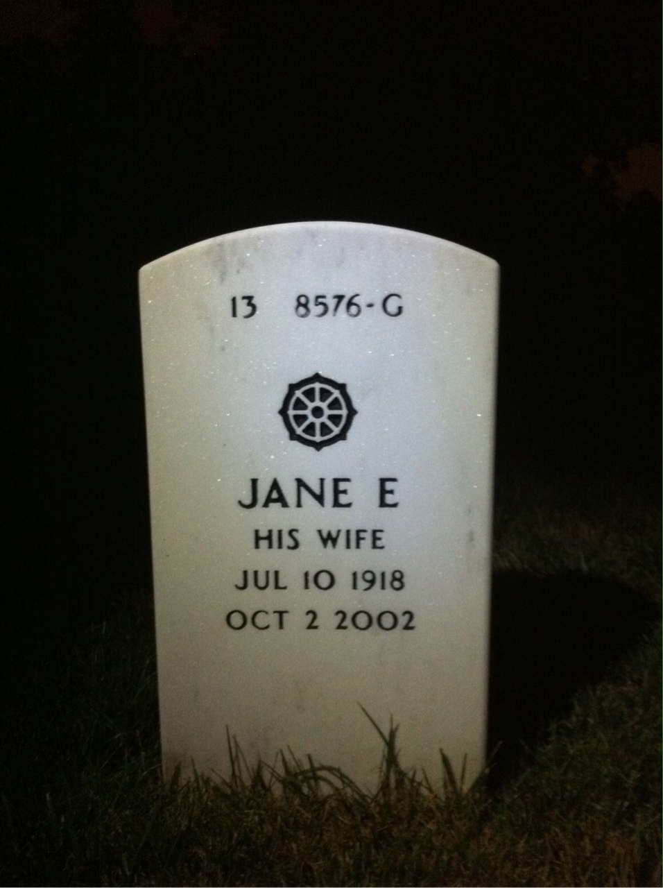 Back of headstone — Birdsey Learman