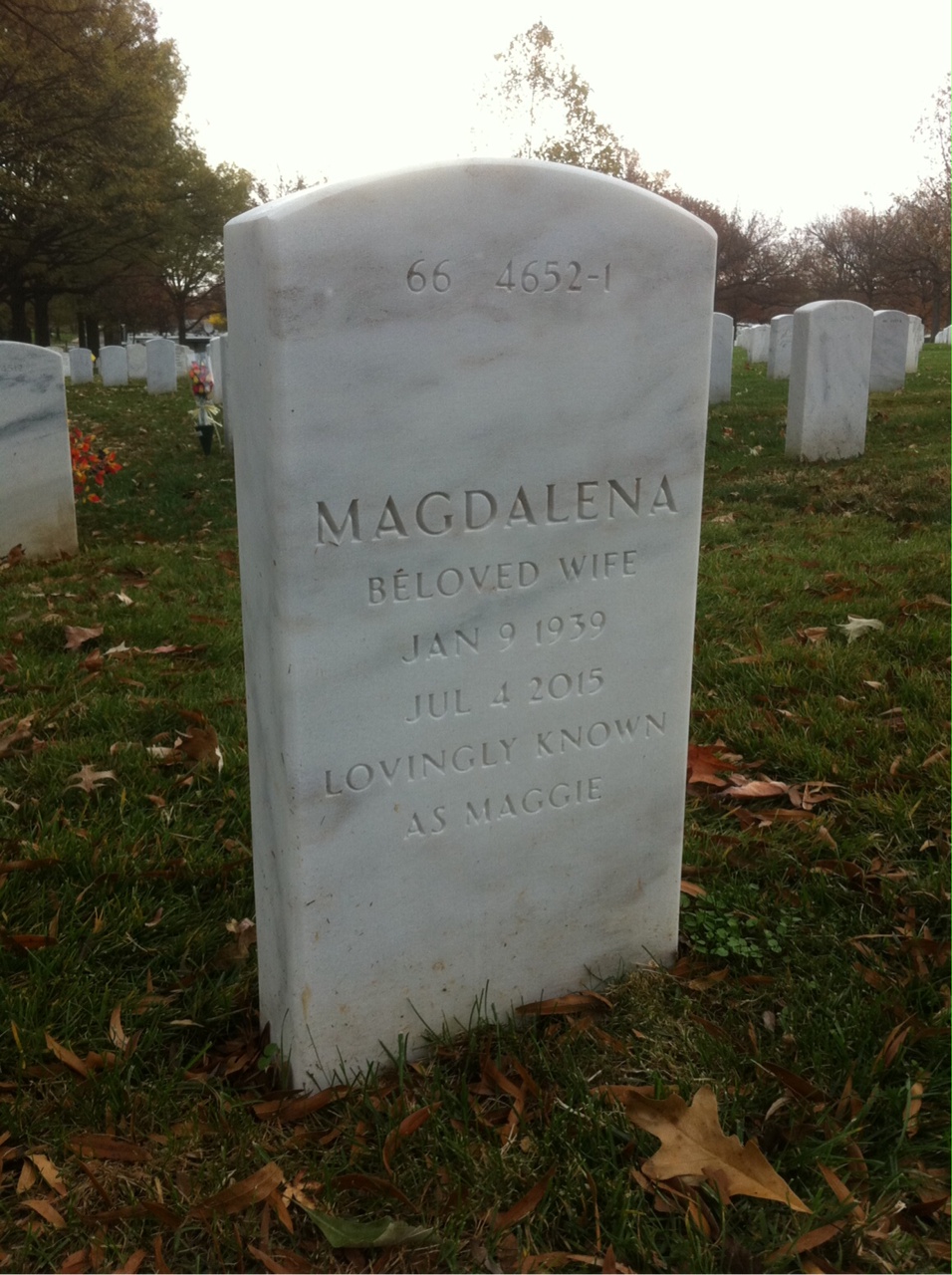 Back of headstone — Lexie Parrish