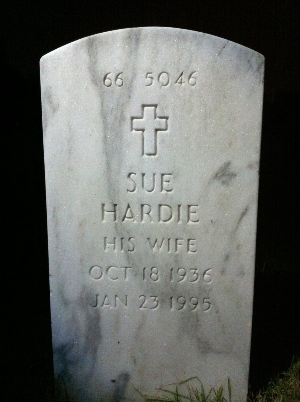 Back of headstone — William Abner Sund