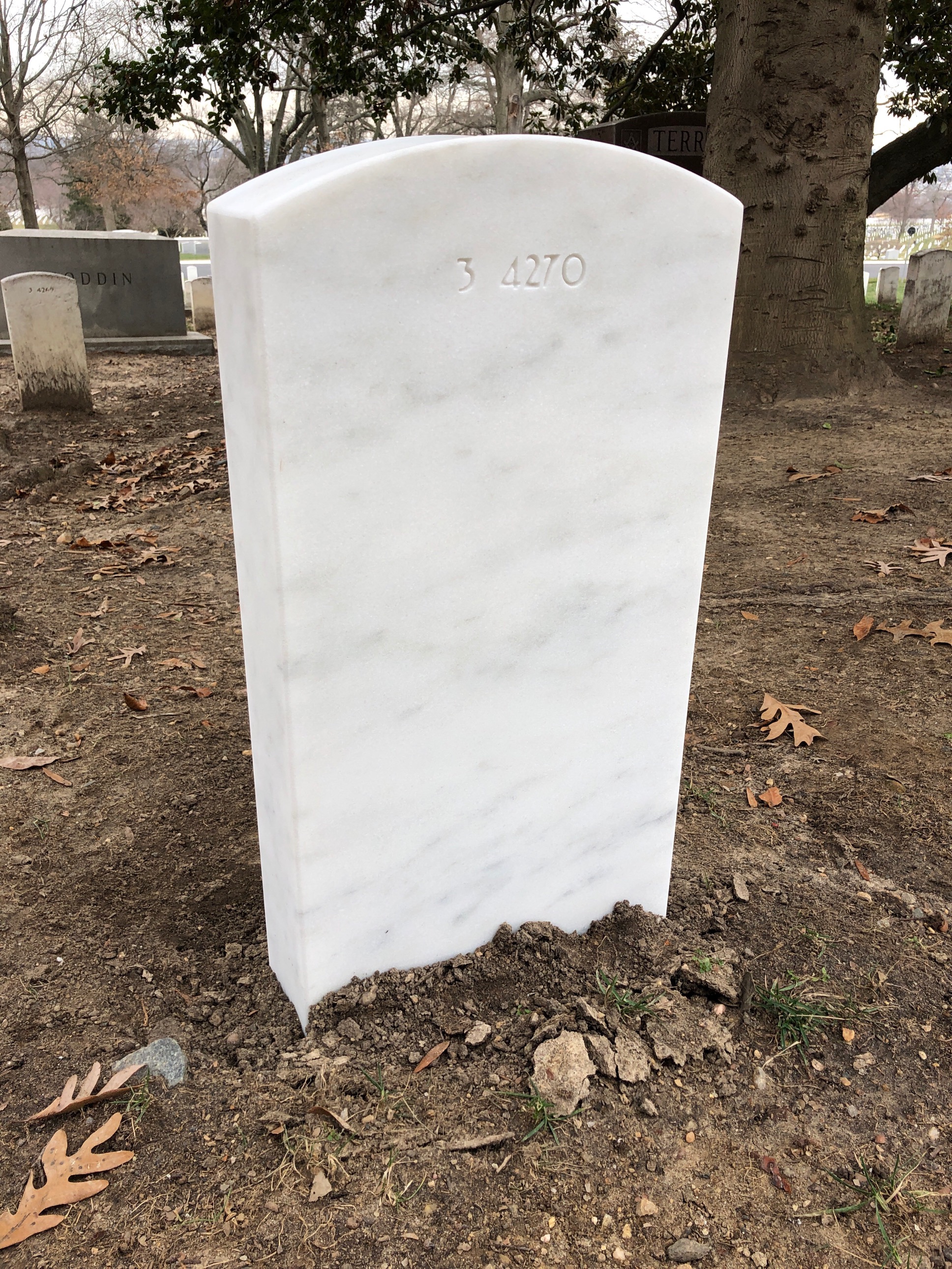 Back of headstone — Lewis Milliman