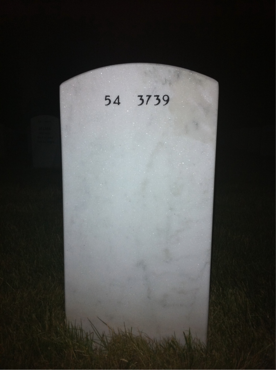 Back of headstone — William Wilson
