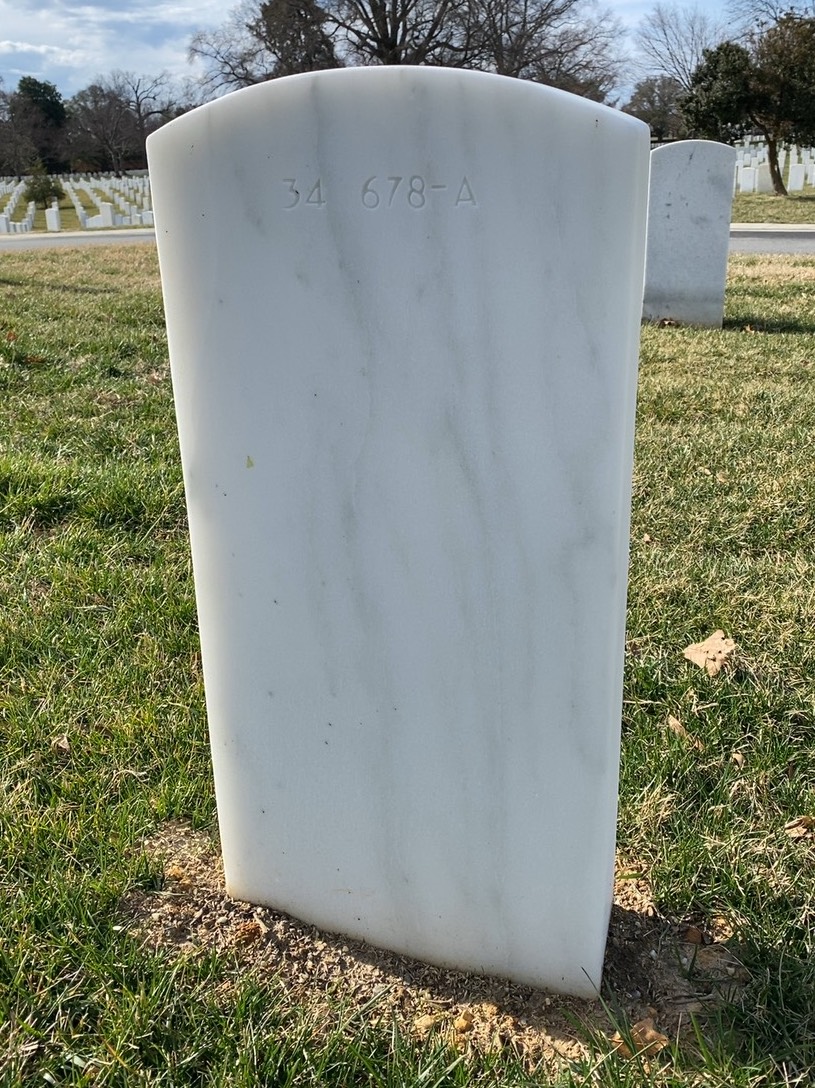 Back of headstone — William Jimmy Walker