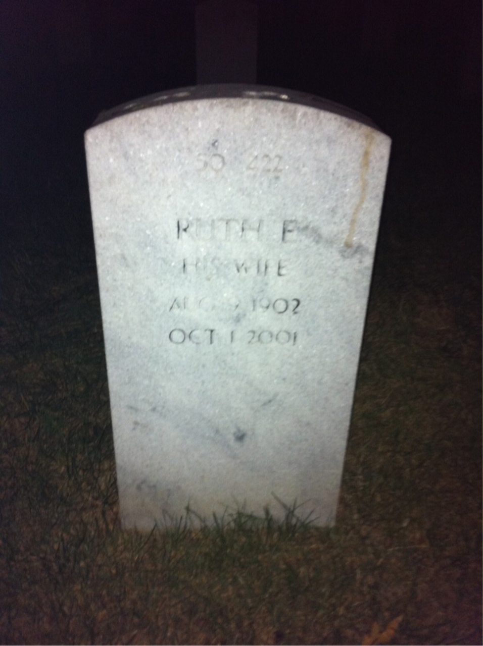 Back of headstone — Harold Alexander