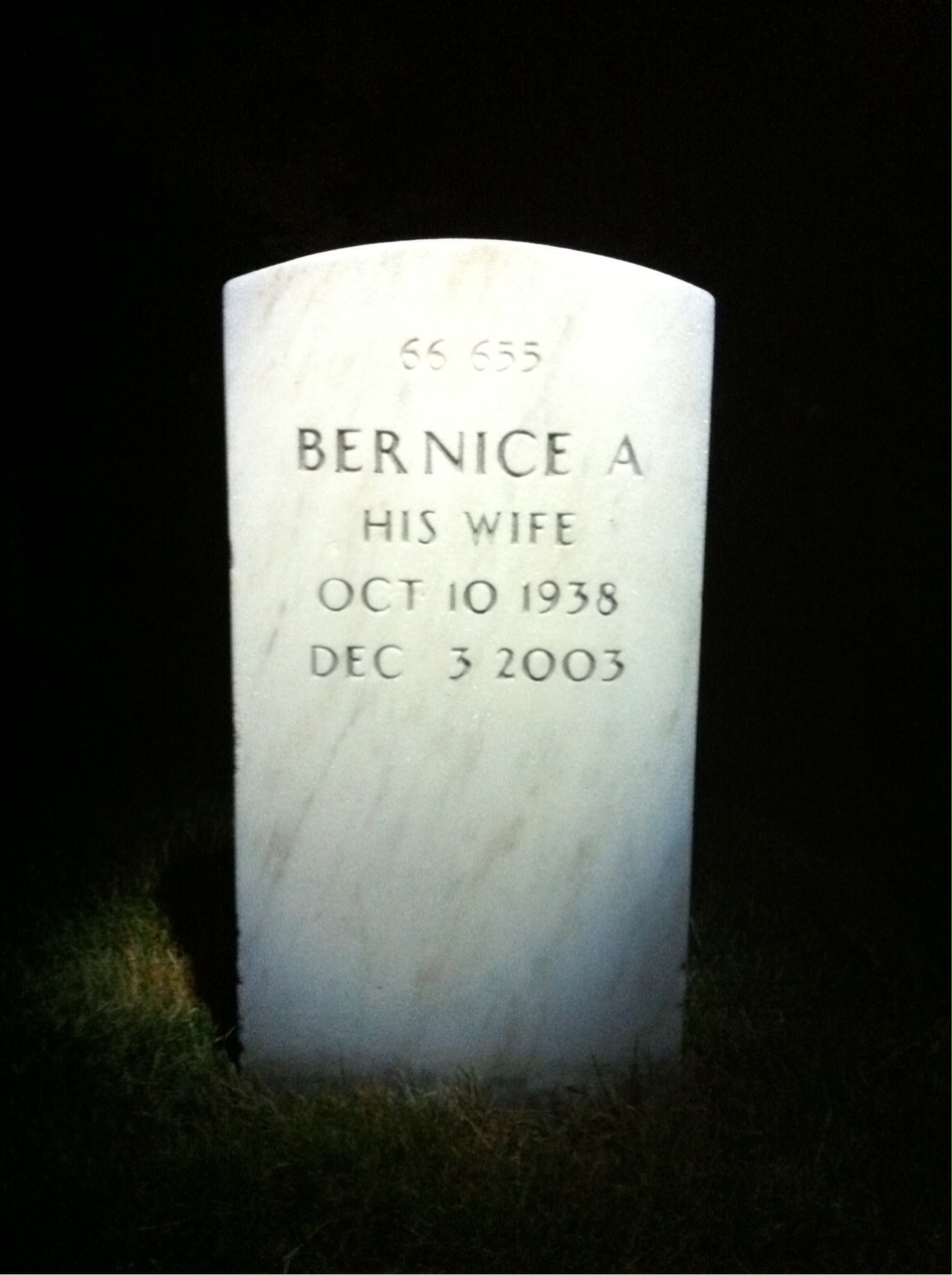 Back of headstone — John Hodges