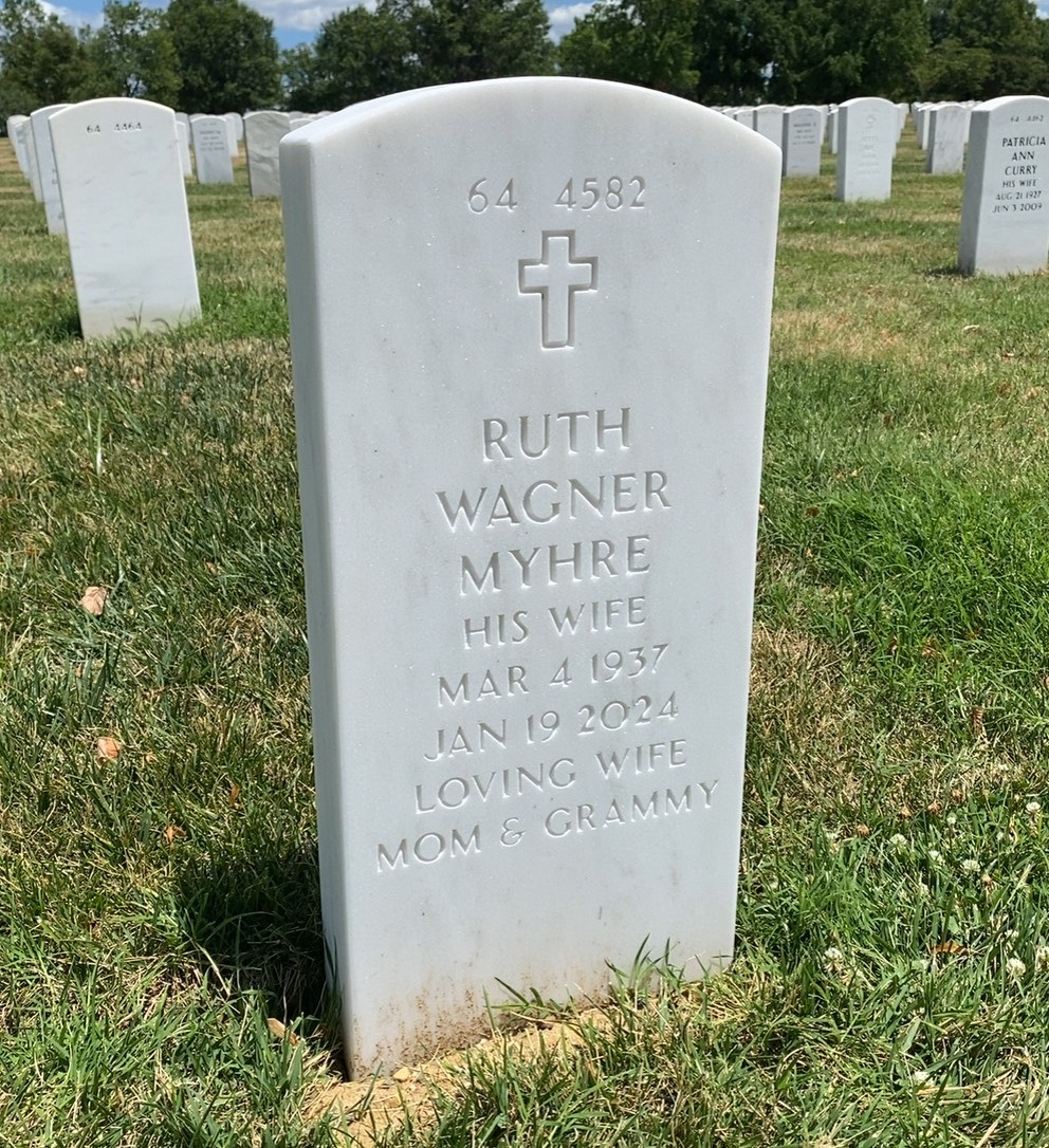 Back of headstone — John Myhre