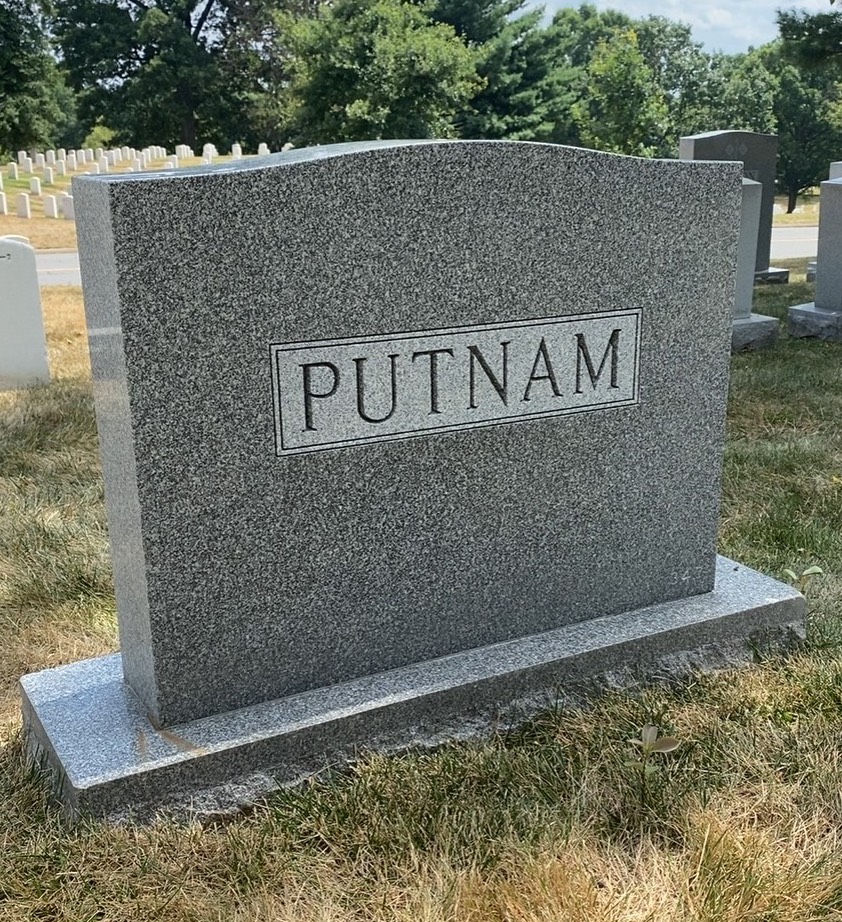 Back of headstone — George Putnam