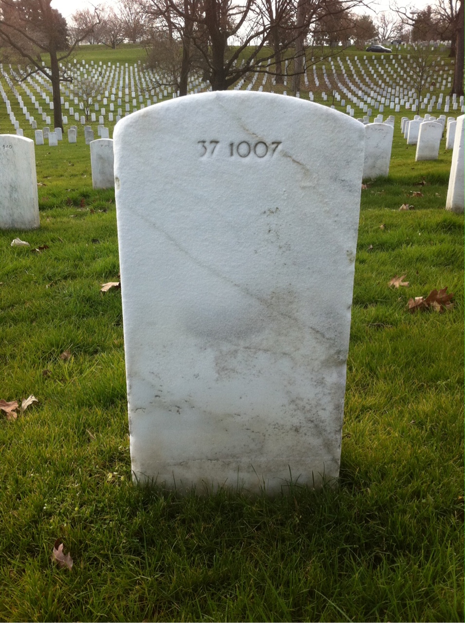 Back of headstone — Theodore Ayers