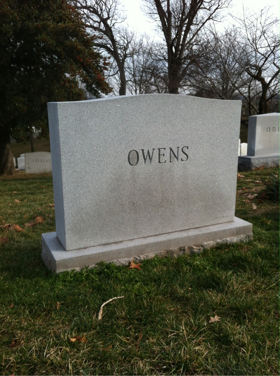 Back of headstone — Robert Owens