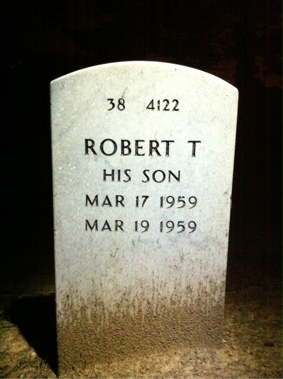 Back of headstone — Robert Mcdonald