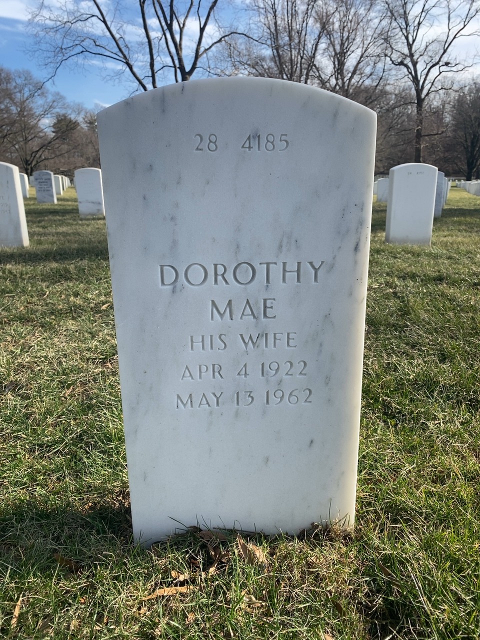Back of headstone — John George