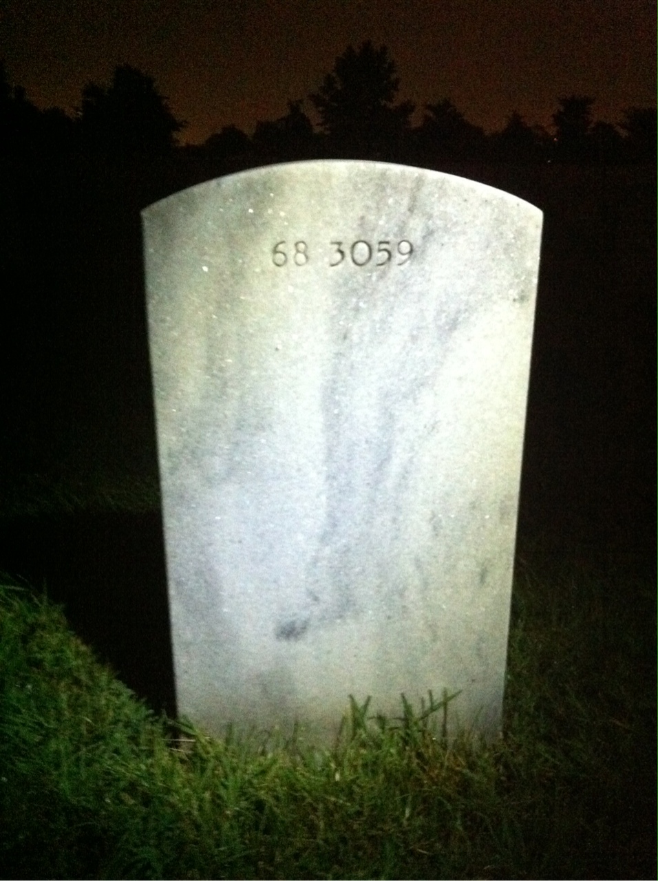 Back of headstone — Daniel Moss