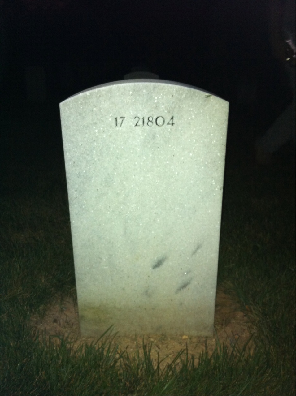 Back of headstone — David Atkinson