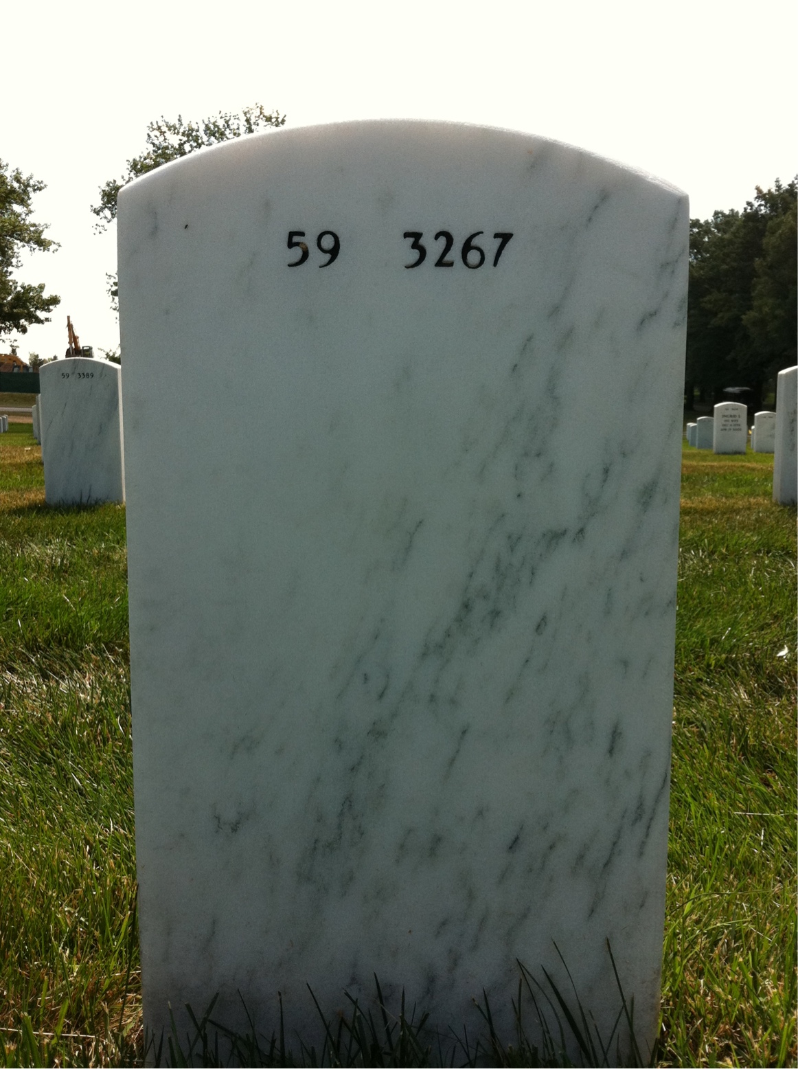 Back of headstone — William James