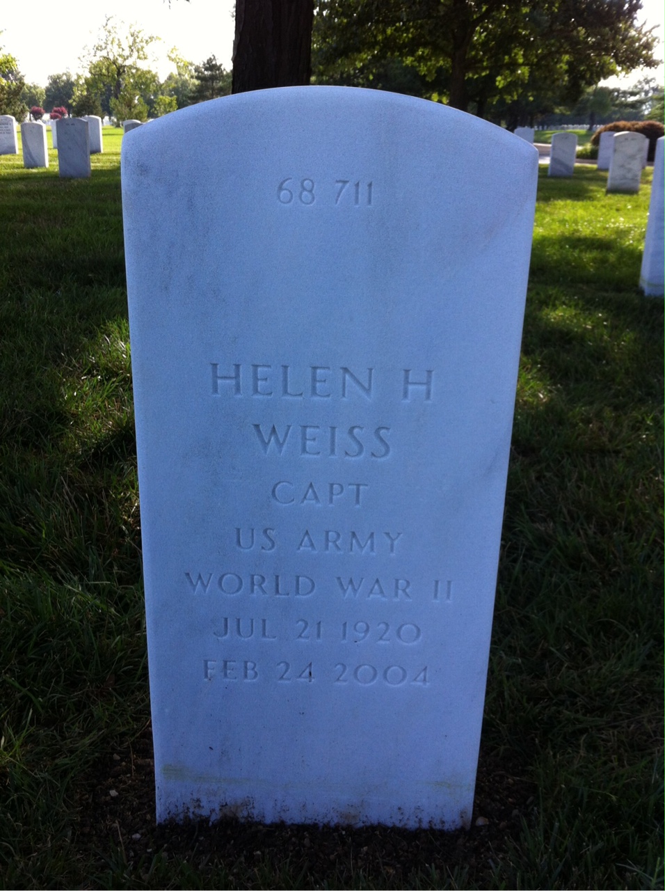 Back of headstone — Alfred Weiss
