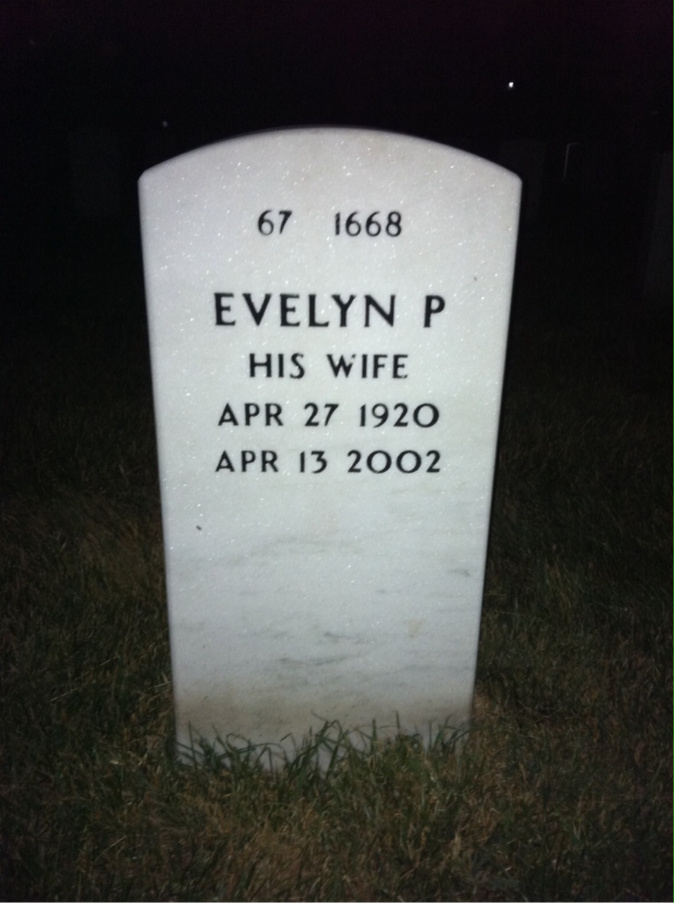 Back of headstone — Loyd Towers