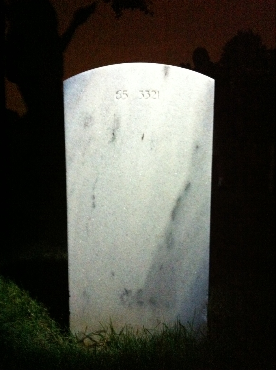 Back of headstone — William A Story