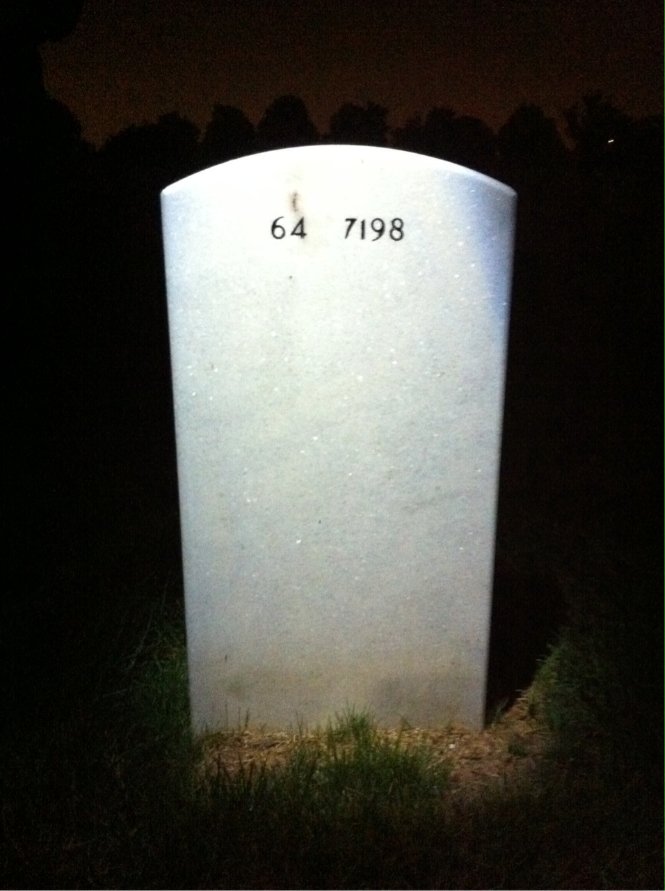 Back of headstone — James Johnston