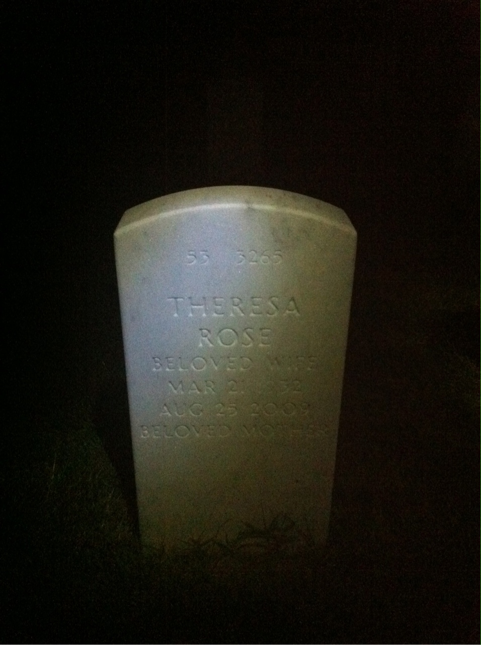 Back of headstone — James Lester