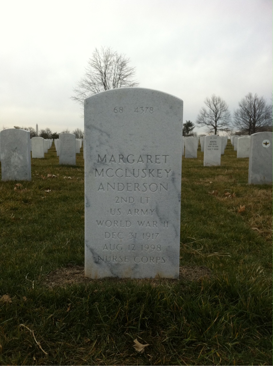 Back of headstone — Richard Anderson
