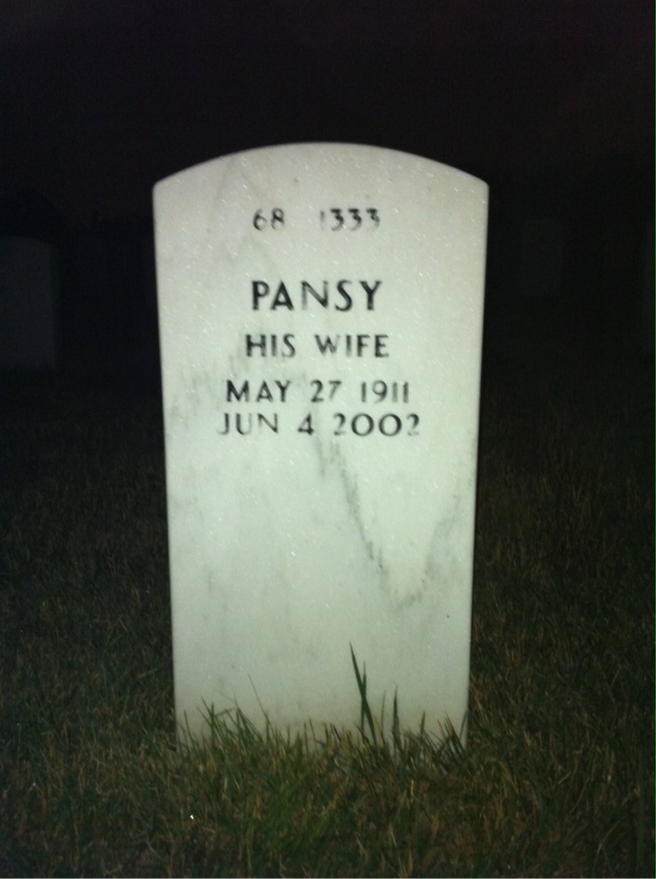Back of headstone — Norman Hutchinson