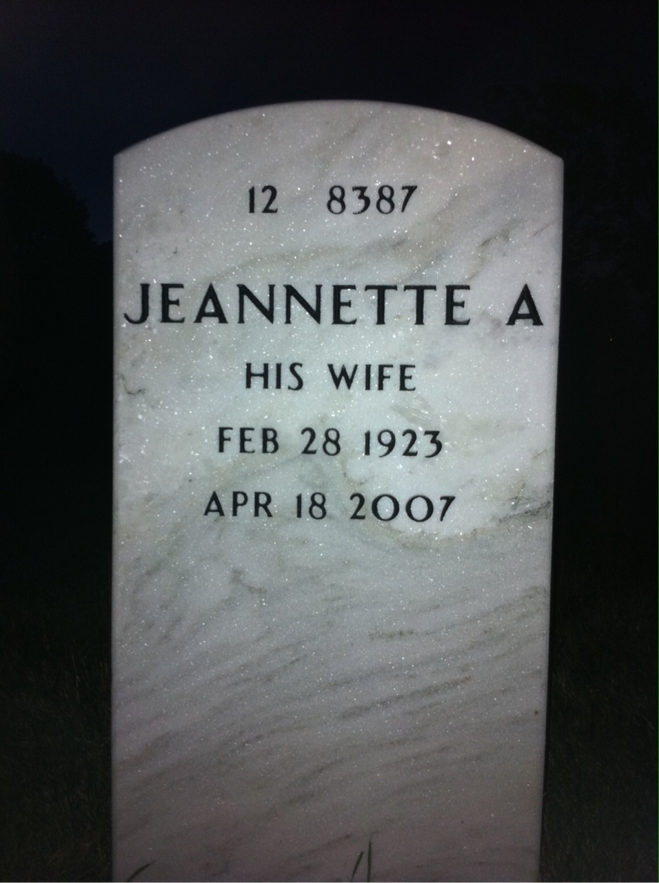 Back of headstone — Frank Dorcsis