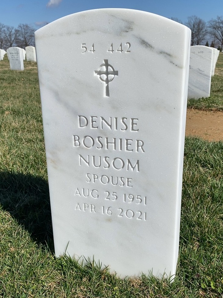 Back of headstone — Frank Nusom