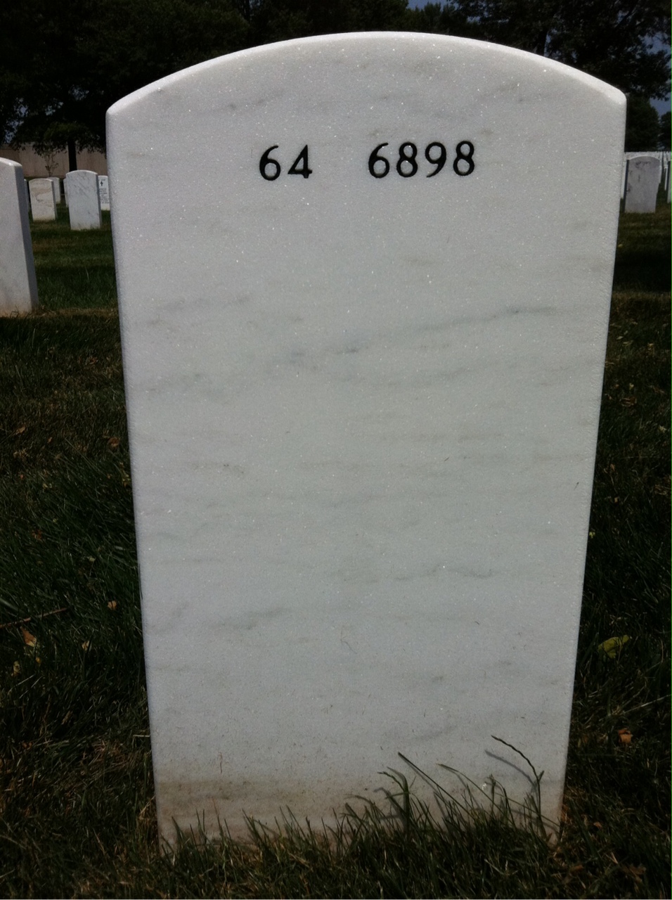 Back of headstone — John Wade