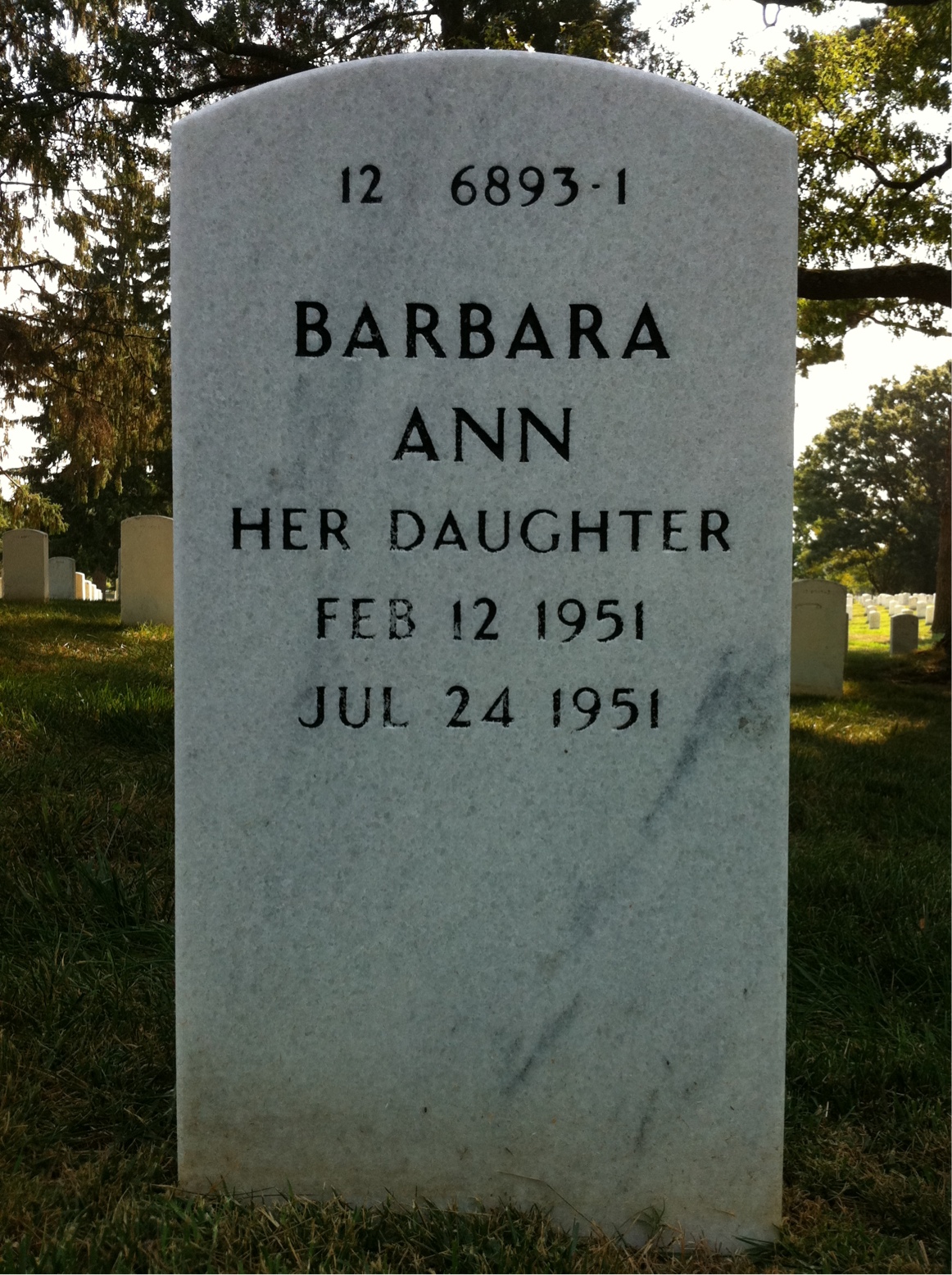 Back of headstone — Audrey Burdekin