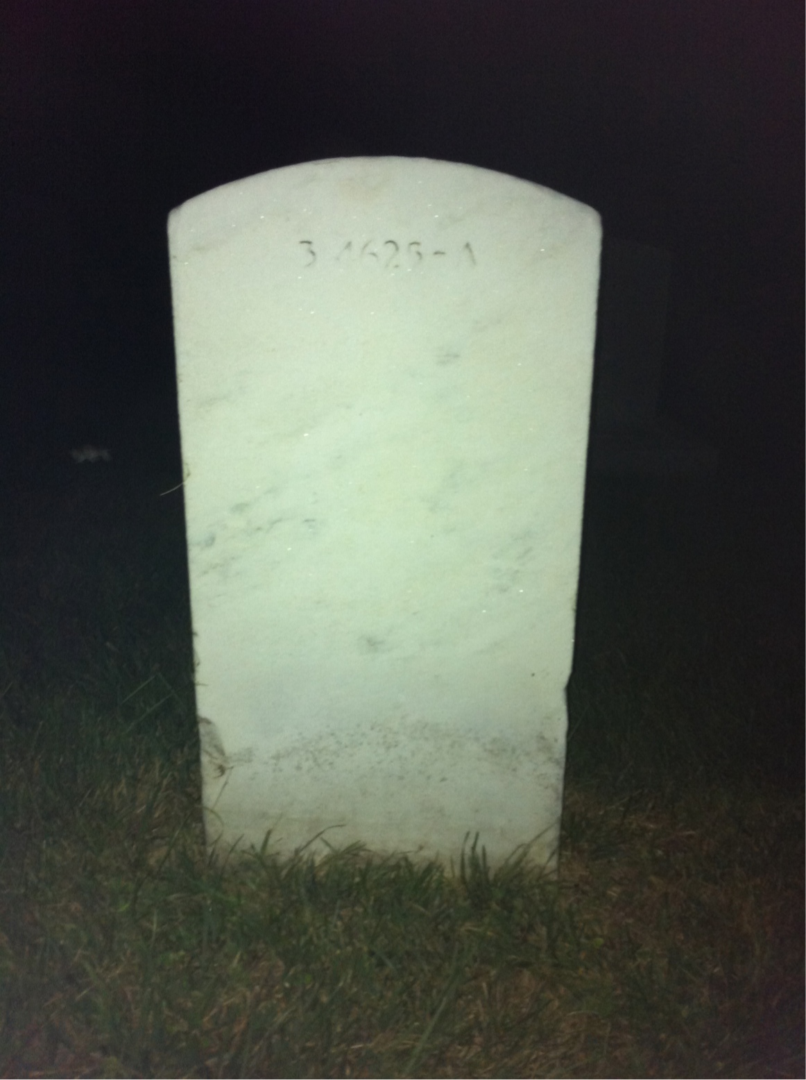 Back of headstone — William Angas