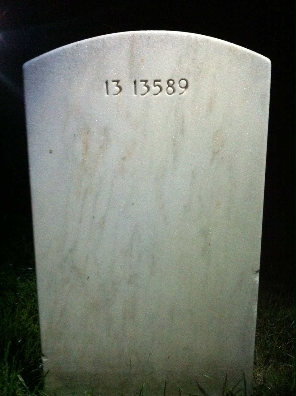Back of headstone — U Moore