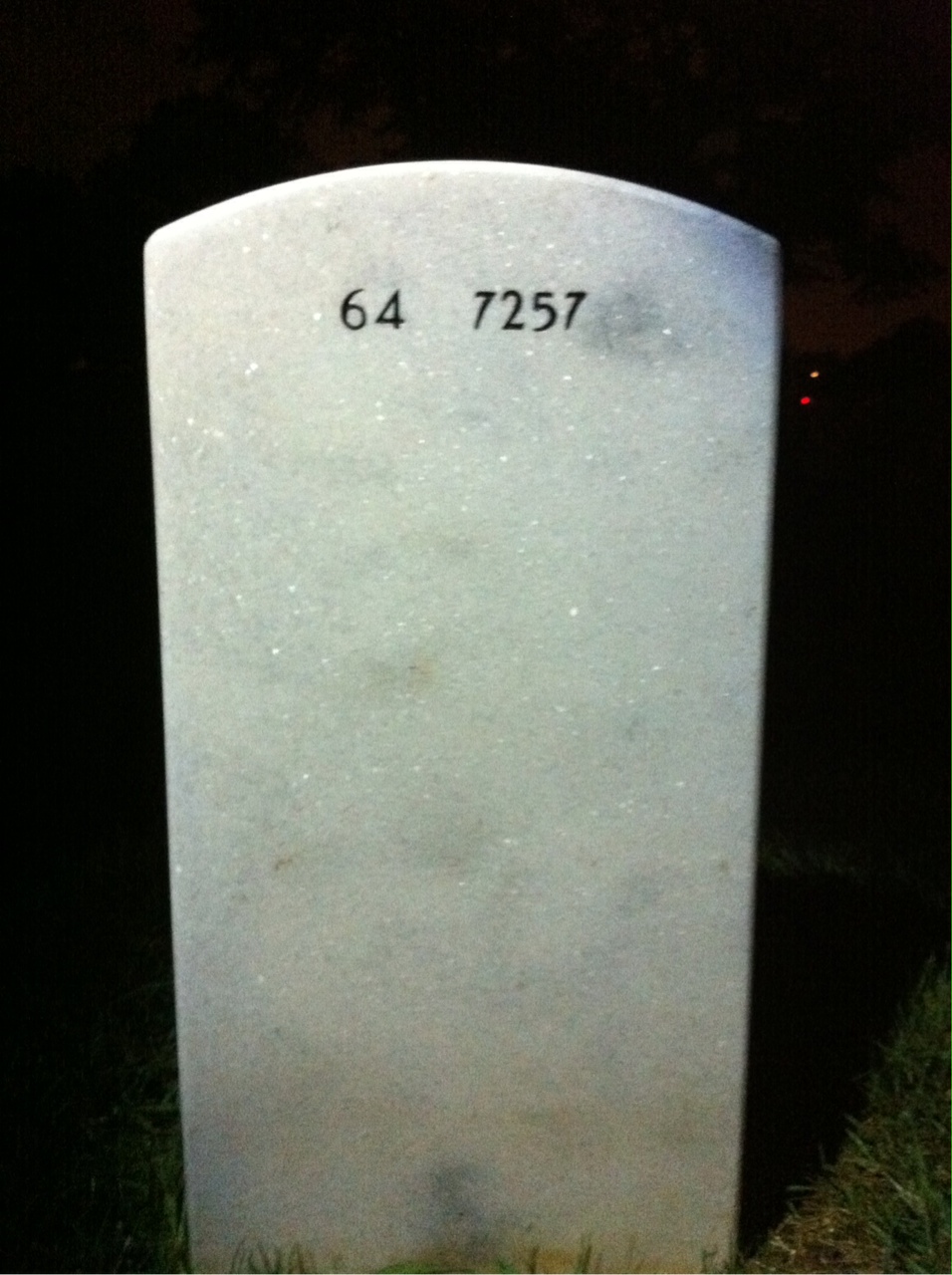 Back of headstone — Thomas Van Meter