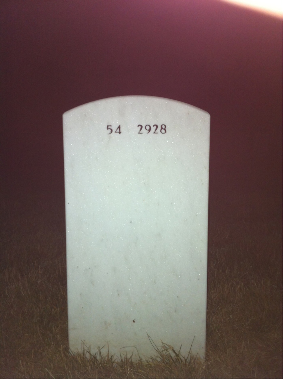 Back of headstone — David Lybrook