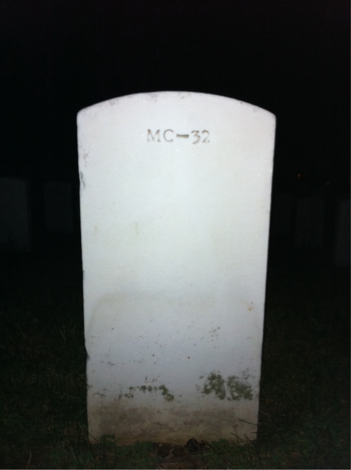 Back of headstone — William David Shafer