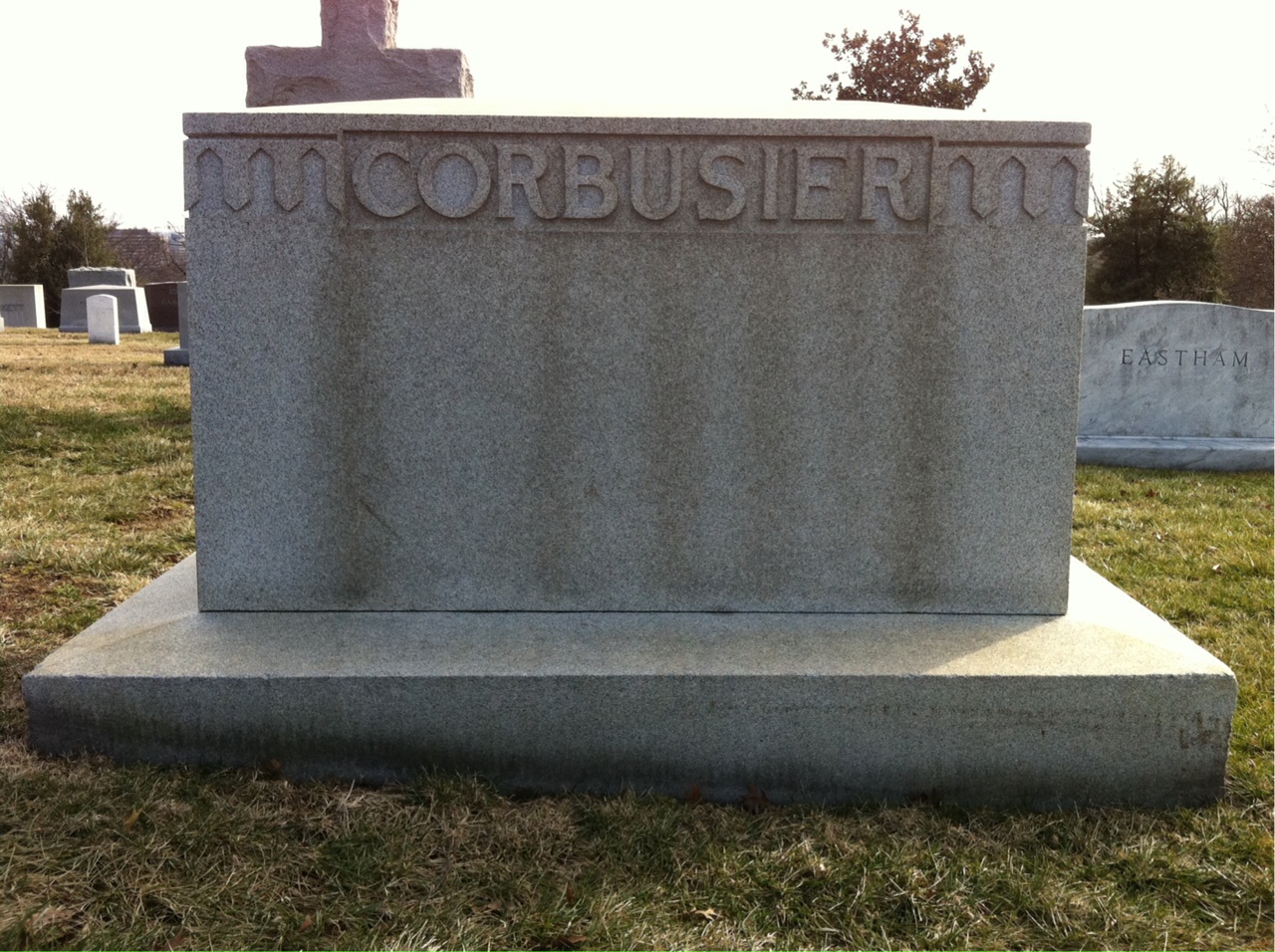 Back of headstone — Fanny Corbusier