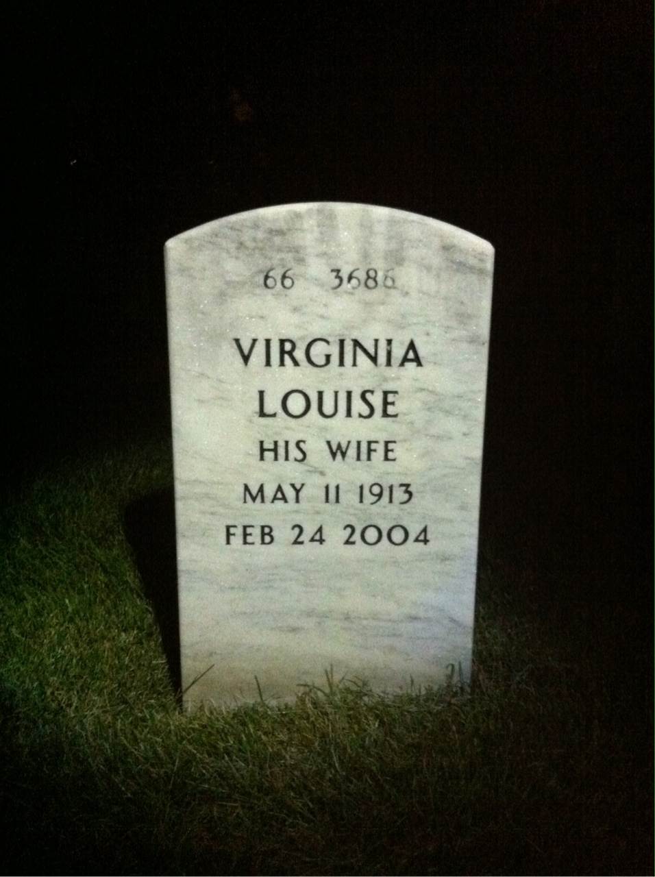 Back of headstone — Raymond Wall