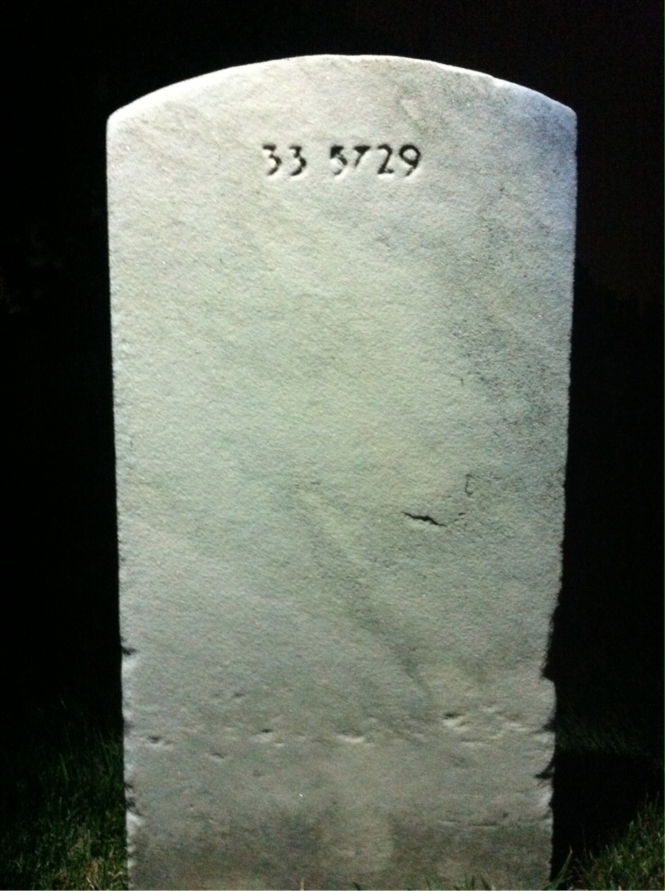 Back of headstone — Ernest Travers