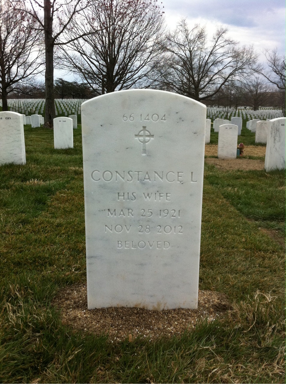Back of headstone — Garland Page
