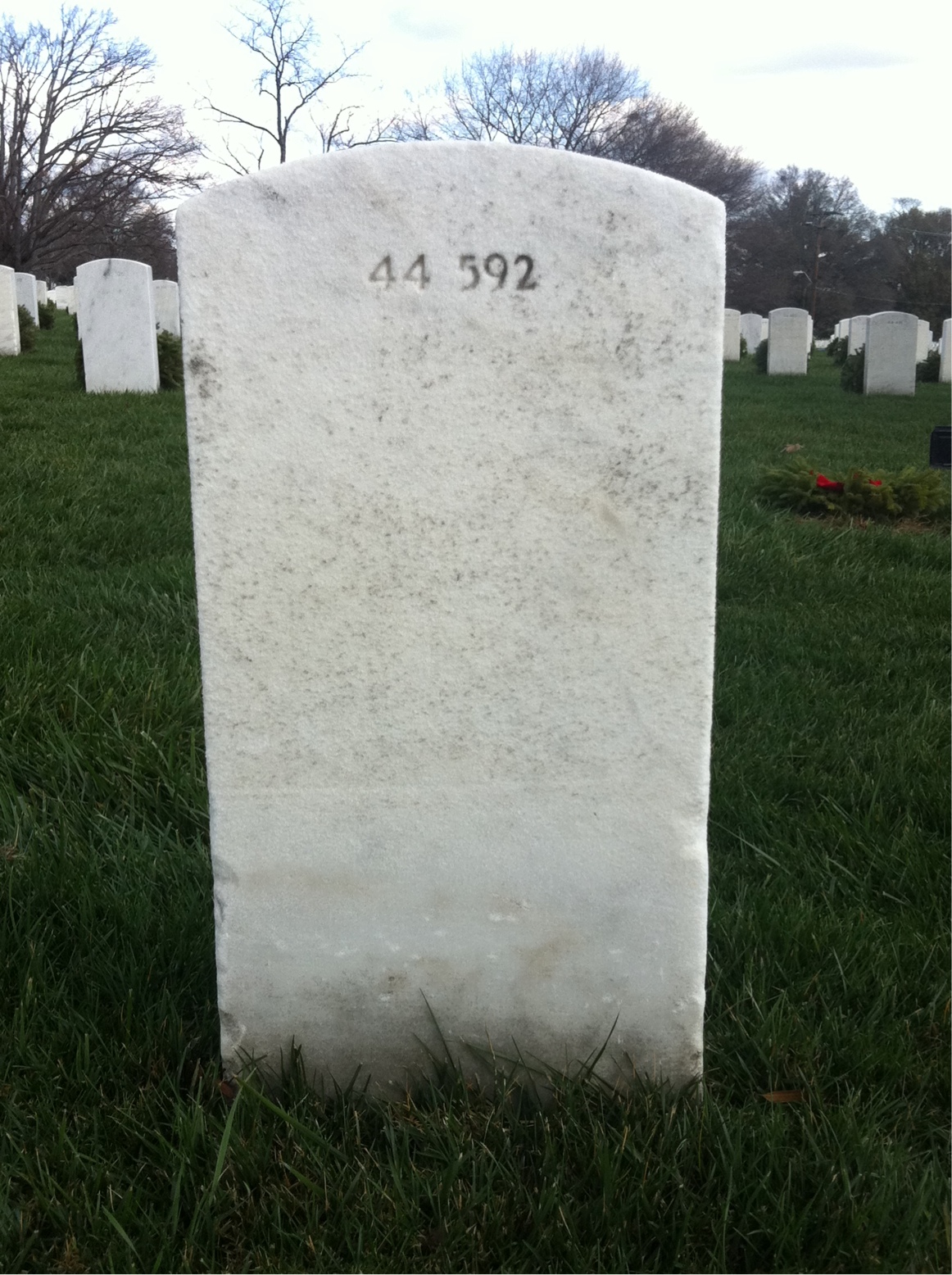 Back of headstone — Elizabeth Adams