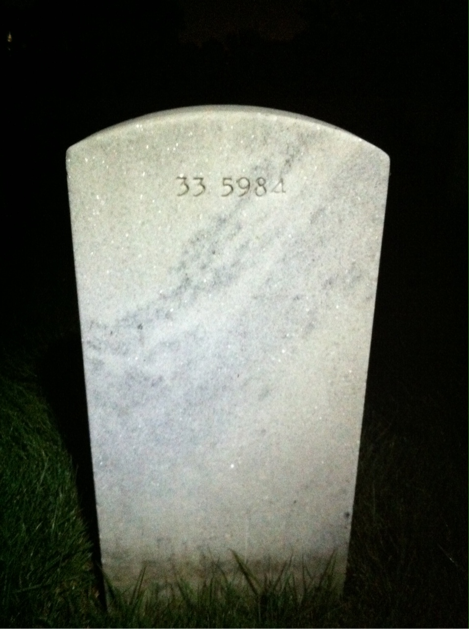 Back of headstone — James Ball