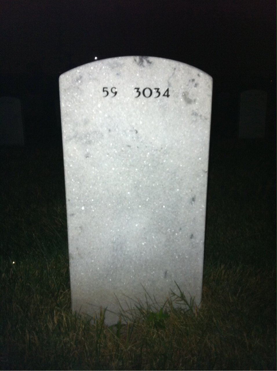 Back of headstone — Daniel Hart